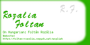 rozalia foltan business card